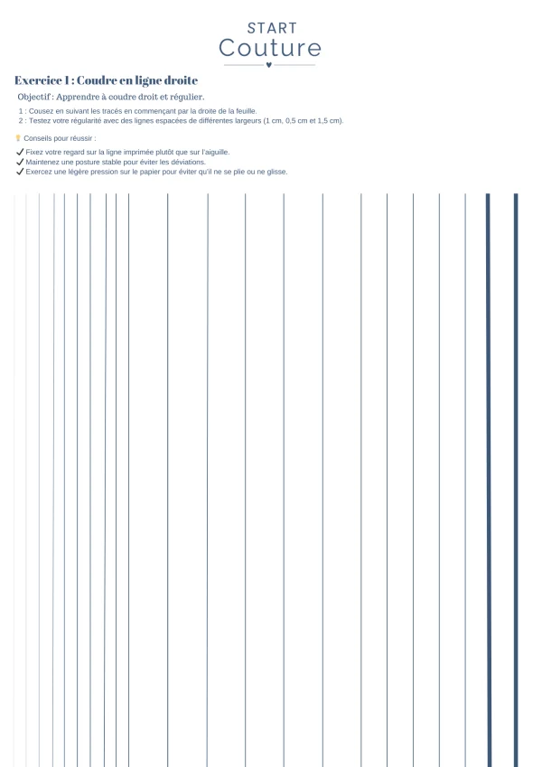 fiche1 13 Fiches d’Entraînement à la Couture + 1 patron BONUS !