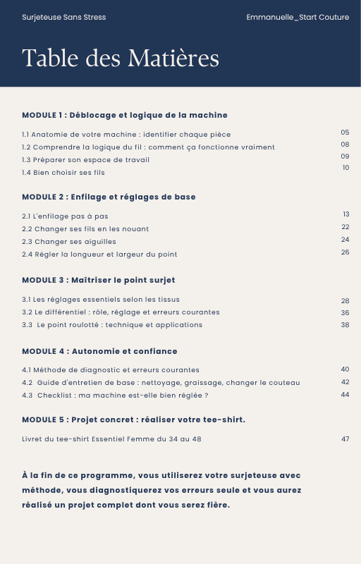 Programme Surjeteuse Sans Stress
